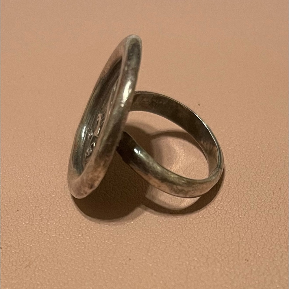 Hand Stamped “S” Pendant Ring - Picture 2 of 3
